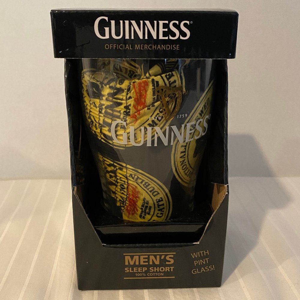 Guinness Beer Men's Boxer Shorts and Pint Glass Gift Set-Medium or Large-NIB